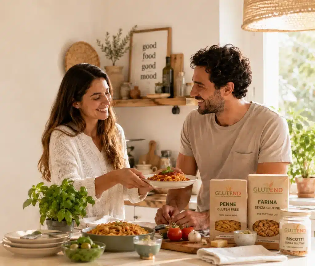 dos personas desayunando productos sin gluten