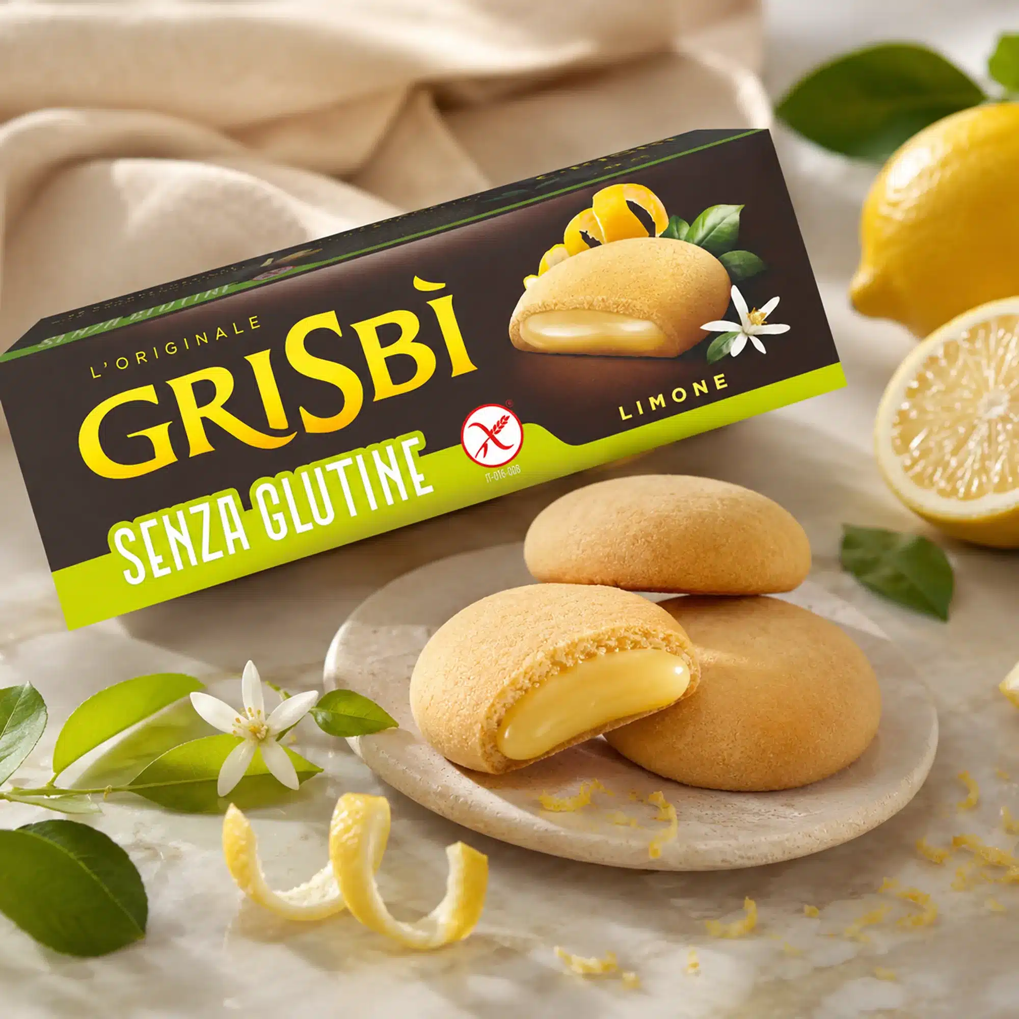 Paquete de galletas de limón sin gluten Grisbí