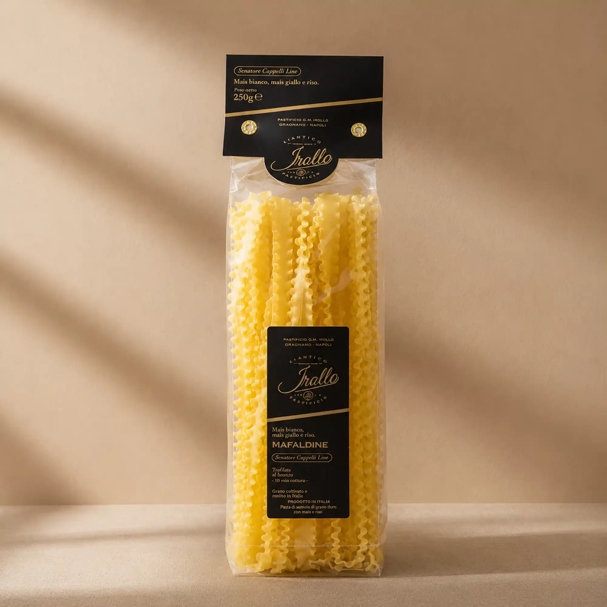 Mafaldine Irollo sin gluten de maíz y arroz en formato 250 g