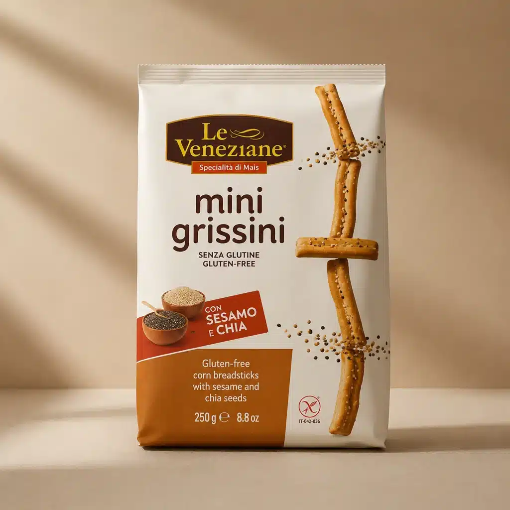 Mini grissini con sésamo y chia